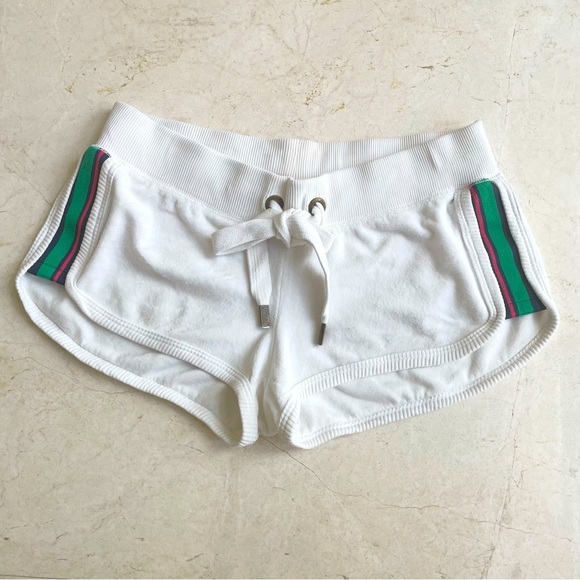 Juicy Couture Pants - Juicy Couture white shorts velour size S